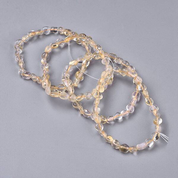 Natural Citrine Bead Stretch Bracelets