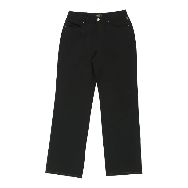 Versace Trousers - 30W UK 10 Black Polyester Blend | Size: UK 10