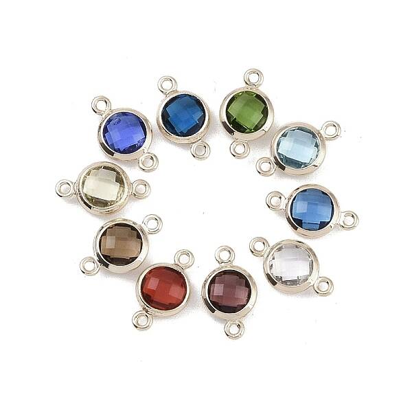 Brass Pave Cubic Zirconia Connector Charms