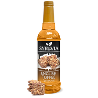 Syruvia English Toffee Coffee Syrup - 25.4 fl oz. Premium Coffee Flavoring. Kosher, and Gluten-Free. Perfect for drinks, soda...