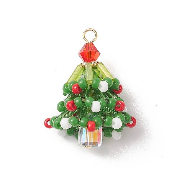 Christmas Theme Glass Seed Beads Pendants