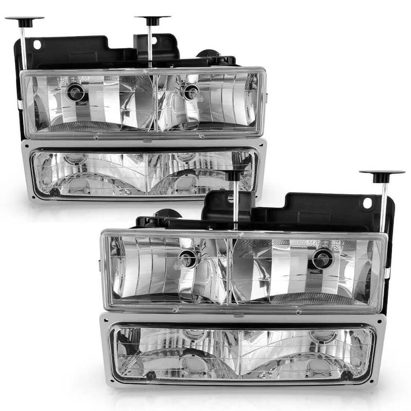 YITAMOTOR® Headlight Assembly with Bumper Lights Compatible with 1990-1999 Chevy C/K Suburban Silverado Tahoe Blazer GMC C/K...