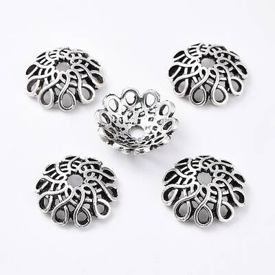 Tibetan Style Alloy Bead Caps