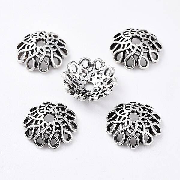 Tibetan Style Alloy Bead Caps