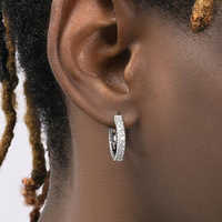 Pvoovi 925 Sterling Silver Hiphop Earrings, 1 Pair Small Hoop Earrings Set | Mini Cartilage Helix Huggie Hoop Pack for Women ...