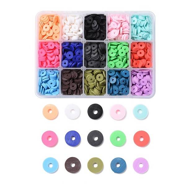 150G 15 Colors Handmade Polymer Clay Beads