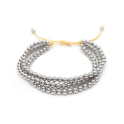 Brass Round Beaded Braided Beaed Bracelets