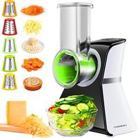 Electric Rotary Grater Salad Shooter - 5-In-1 Multi-Functional Cheese Grater with Safety Push Bar, One-Touch Operation, and I...