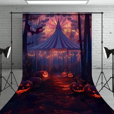 Babychella Halloween Pumpkins Cake Smash Backdrop