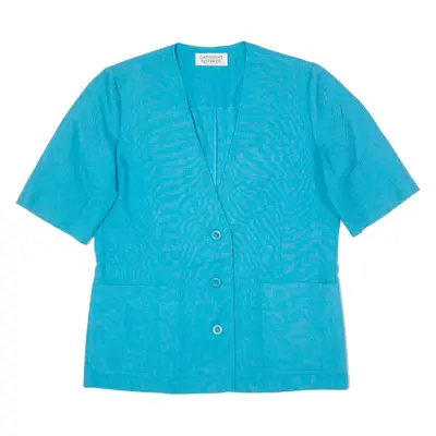 CAROLINE ROHMER Womens Blazer Jacket Blue 90s XL