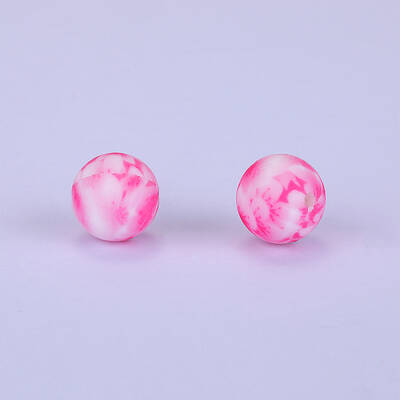 Printed Round Silicone Focal Beads