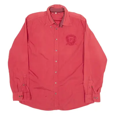 PIERRE CARDIN Plain Shirt Red Long Sleeve Mens L
