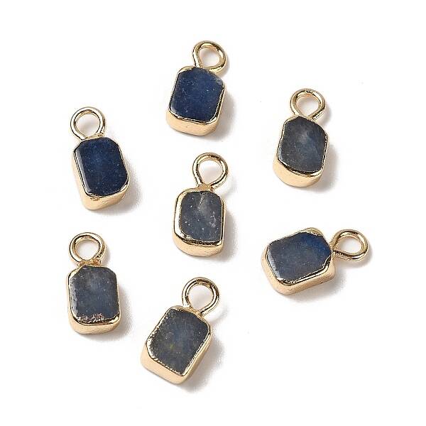 Dyed & Heated Natural Blue Aventurine Rectangle Charms
