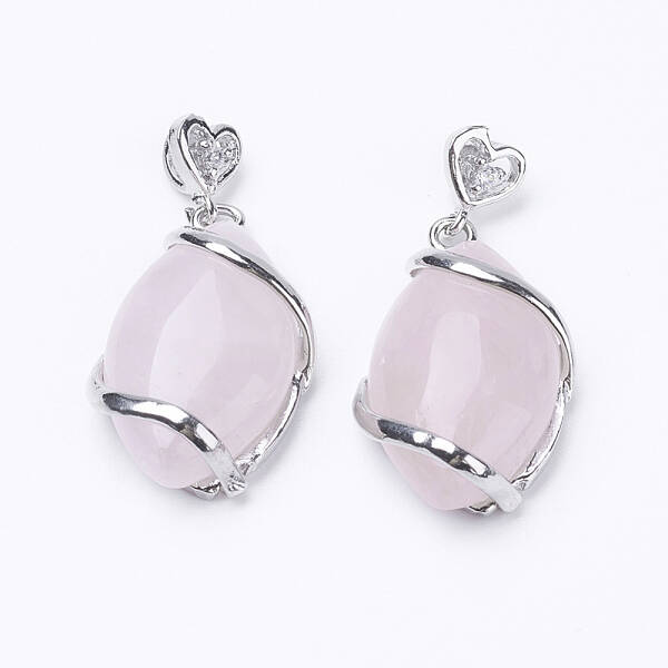 Natural Rose Quartz Pendants
