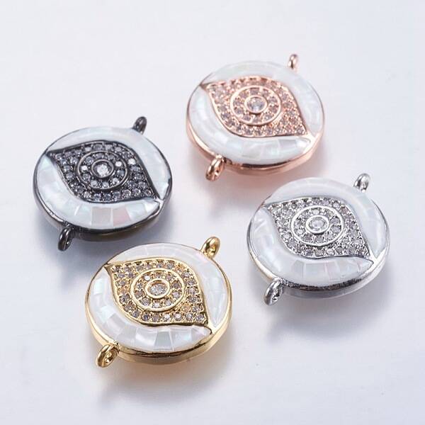 Brass Micro Pave Cubic Zirconia Links