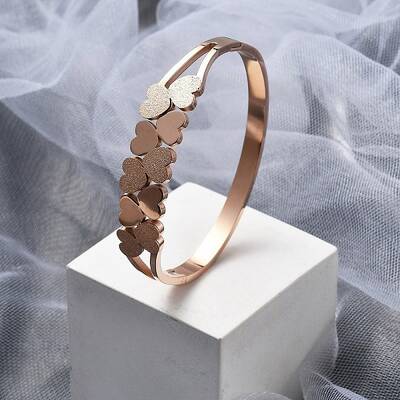 Ion Plating(IP) 304 Stainless Steel Hinged Bangles for Women