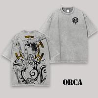 Retro One Piece Washed Tee,  Trafalgar Law Vintage Washed Tee Vintage Graphic 90s, Unisex Oversize Anime Manga Acid Washed Li...