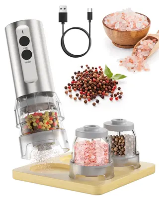 ODIFORGO Electric Salt and Pepper Grinder Set 2025 New Update,Quick Switching of Silos, Stainless Steel Automatic Pepper Mill...