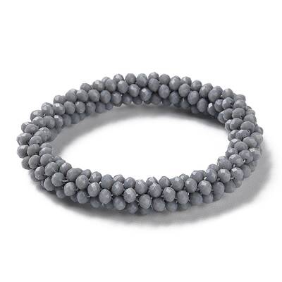 Crochet Glass Beads Braided Stretch Bracelet