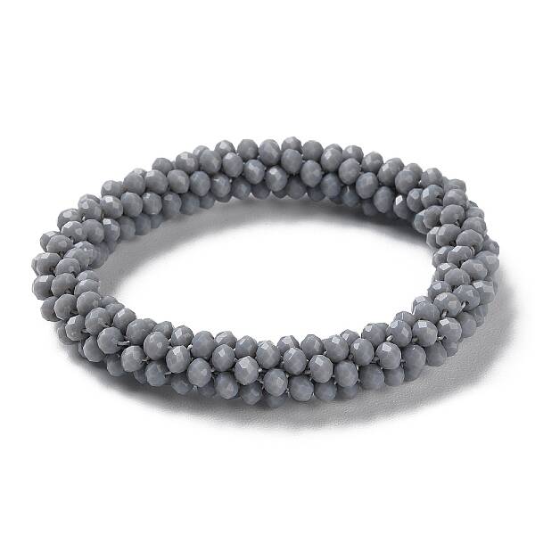 Crochet Glass Beads Braided Stretch Bracelet