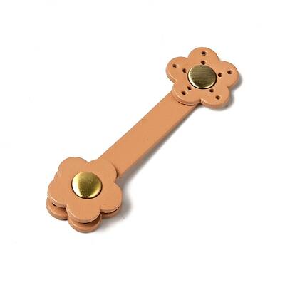 Flower Cowhide Leather Sew on Purse Clasps