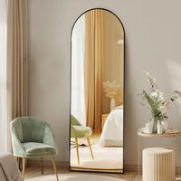 Arched full length mirror with stand 64x21 floor standing aluminum frame for bedroom body hanging leaning modern simple home ...