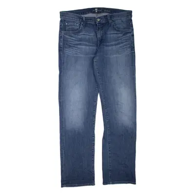7 FOR ALL MANKIND Austyn Womens Jeans Blue Regular Straight Stone Wash W36 L34