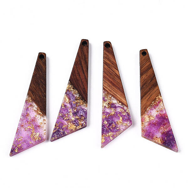 Transparent Resin & Walnut Wood Pendants