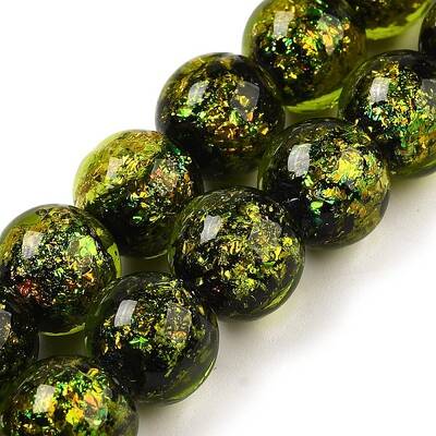 Handmade Dichroic Foil Glass Beads Strands