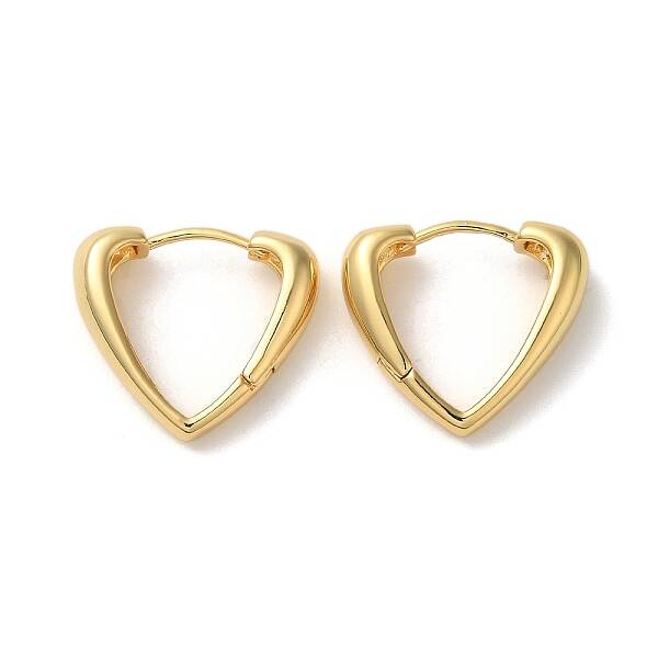 Rack Plating Brass Heart Hoop Earrings