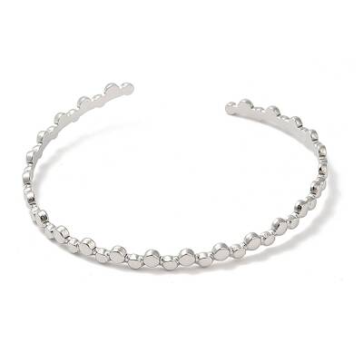Non-Tarnish 304 Stainless Steel Flat Round Wrap Cuff Bangles for Women