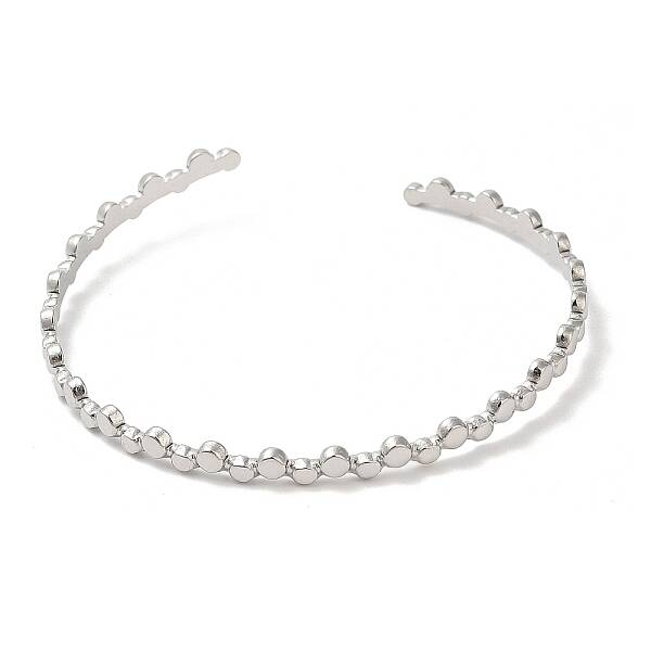 Non-Tarnish 304 Stainless Steel Flat Round Wrap Cuff Bangles for Women