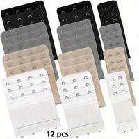 Stretch Bra Buckle, 12pcs/set Underwear Adjustment Extension Back Buckle, Beige Underwear Row Buckle for Womenswear Sewing Us...
