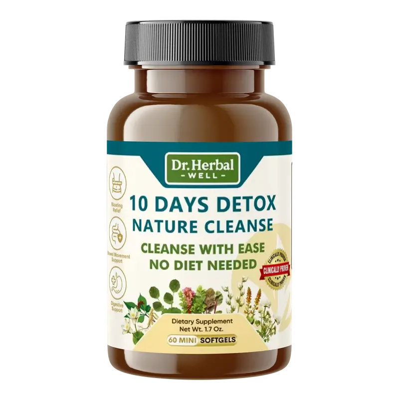 DR. HW 10 DAYS NATURAL DIGESTIVE WELLNESS Support 100% Natural Herbal Supplement (60 Mini Softgels) Multi-pack - Edible, Fitn...
