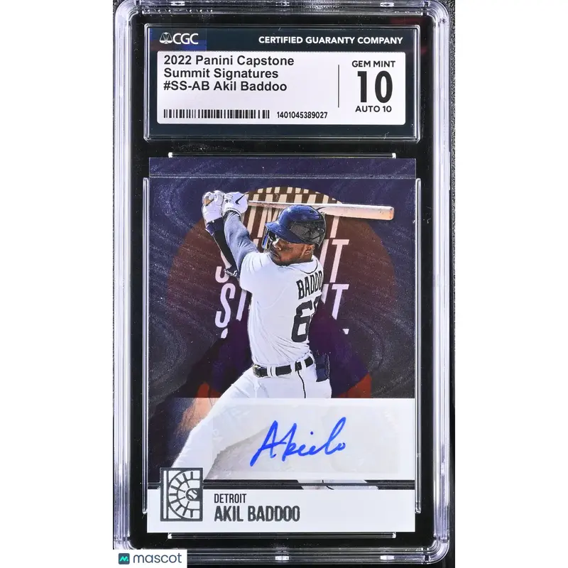 Akil Baddoo CGC 2022 Capstone #SS AB Summit Signatures Auto Baseball 10