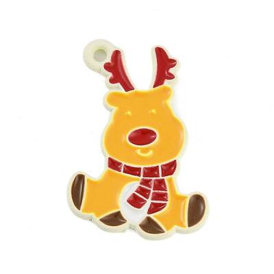 Christmas Theme Spray Painted Alloy Enamel Pendants
