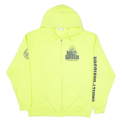 HARLEY DAVIDSON Mens Green Hoodie Full Zip USA M