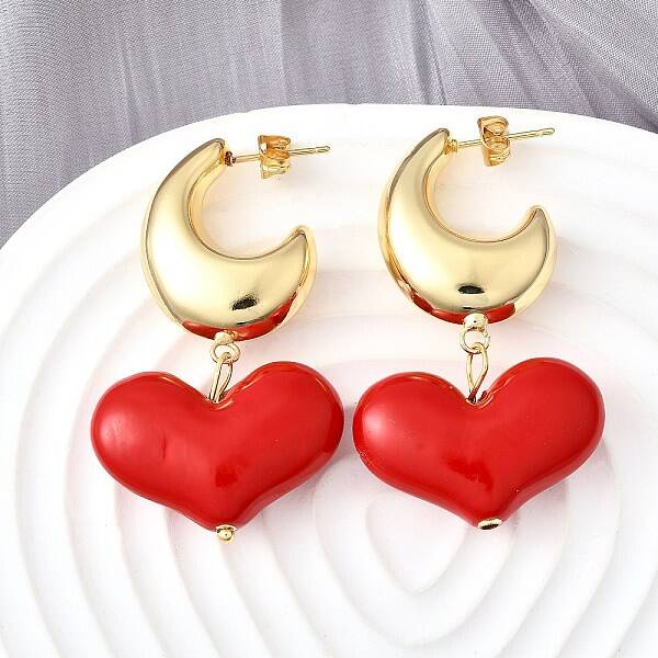 Brass Dangle Stud Earrings