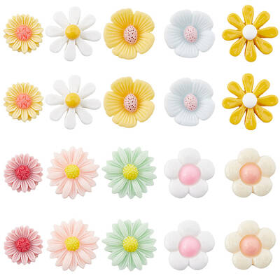 80Pcs 10 Styles Opaque Resin Cabochons