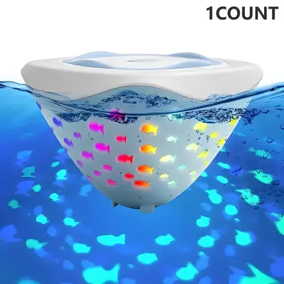 LED Acrylic Waterproof Colorful Projector Bathtub Light, Batteries Required LED Projector Light, Ambient Light for Pool Party...