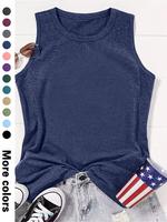 Women's Solid Color Tank Top, Casual Fit Sleeveless Round Neck Top for Summer, Ladies Clothes for Daily Wear