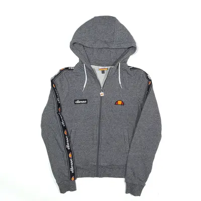 ELLESSE Hoodie Grey Full Zip Womens UK 8