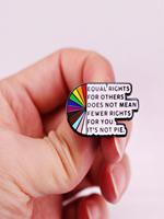 LGBT Street Style Rainbow & Slogan Pattern Brooch, Casual Trendy Geometric Shaped Design Brooch, Fashionable Clothes Accesso...
