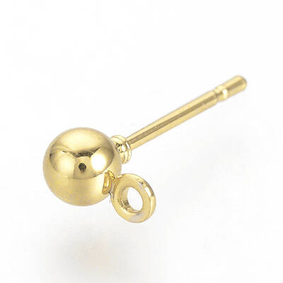 Iron Ball Stud Earring Findings