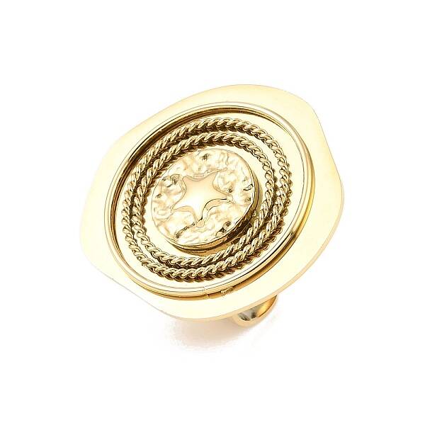 Irregular Round 304 Stainless Steel Open Cuff Rings for Women