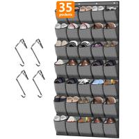 35 Large Pockets Over the Door Shoe Organizer, Extra Sturdy Oxford Fabric Hanging Shoe Rack for Door Closet, Wall Mesh Shoe S...