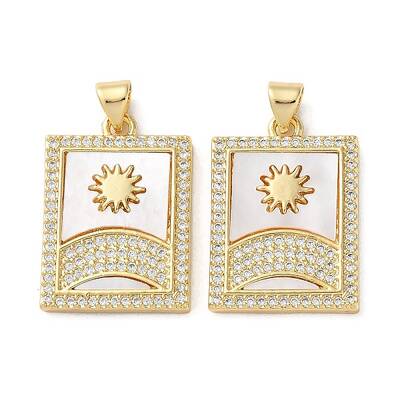 Brass Micro Pave Clear Cubic Zirconia Pendants
