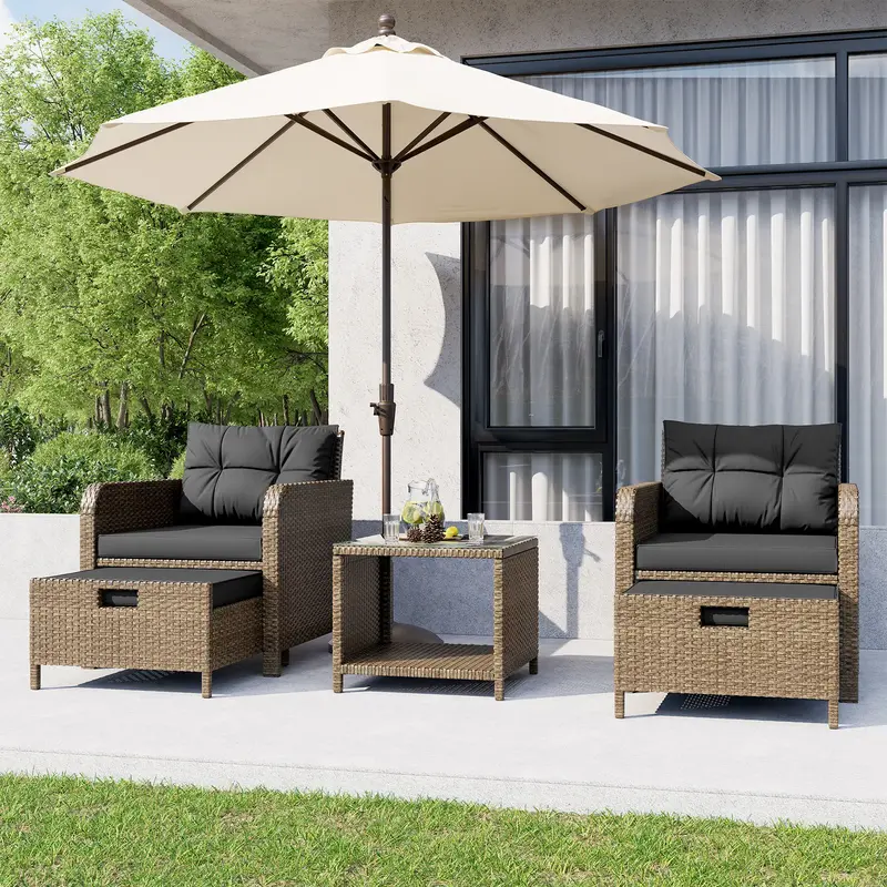 [FallFreshness]LHBCRAFT 5 Pieces patio set, Outdoor patio set, patio furniture set, conversation set, 2 person patio set, our...