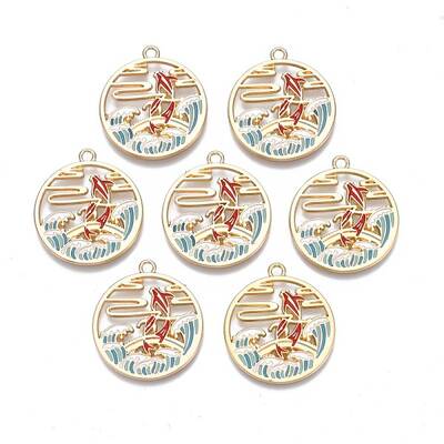 Rack Plating Alloy Enamel Pendants