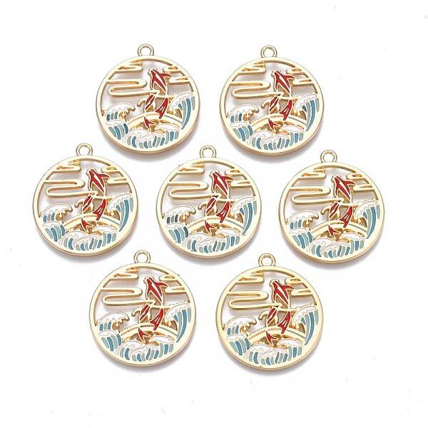 Rack Plating Alloy Enamel Pendants